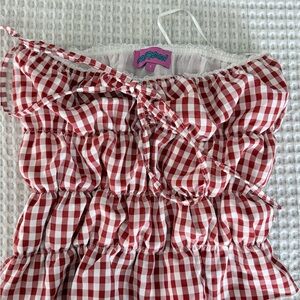 Edikted Red and White Gingham Top